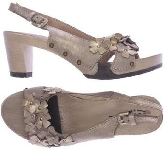 Damen Sandale, beige, Gr. EU 37, Leder - Second Hand - Softclox - Modalova
