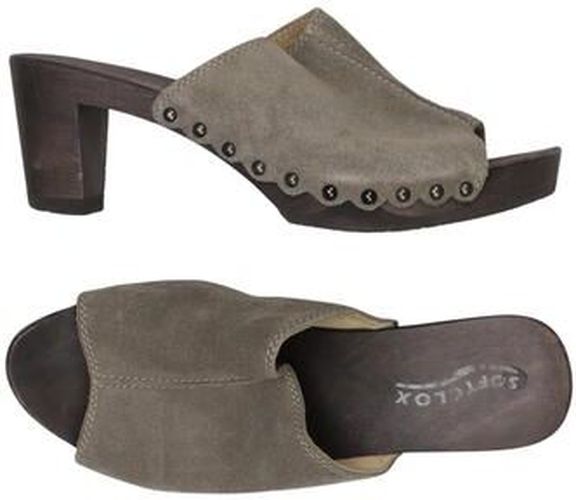 Damen Sandale, grau, Gr. EU 39, Leder - Second Hand - Softclox - Modalova