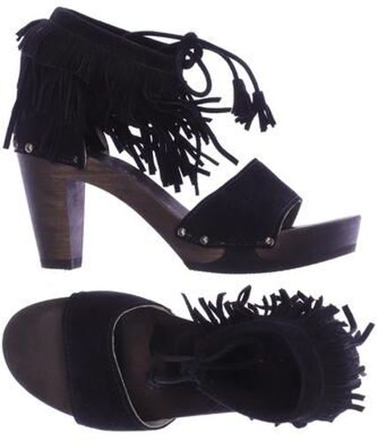 Damen Sandale, schwarz, Gr. EU 37, Leder - Second Hand - Softclox - Modalova