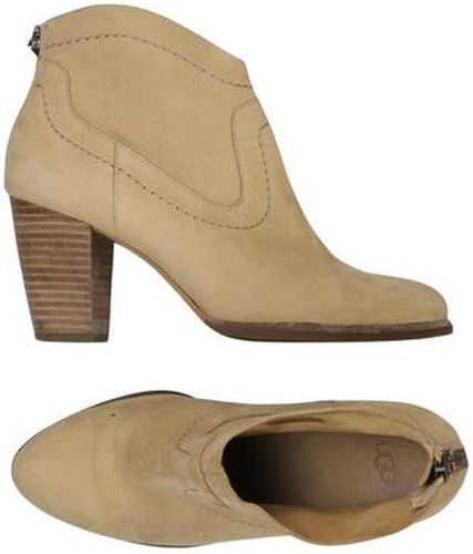Damen Stiefelette, beige, Gr. EU 38, Leder - Second Hand - Ugg - Modalova