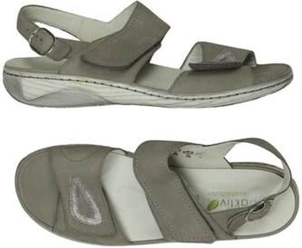 Damen Sandale, grau, Gr. EU 40.5 (UK 7), Leder - Second Hand - Waldläufer - Modalova