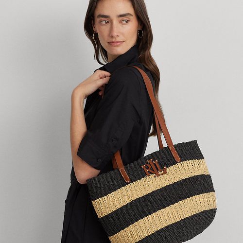 Striped Straw Medium Hartley Tote Bag - Lauren - Modalova