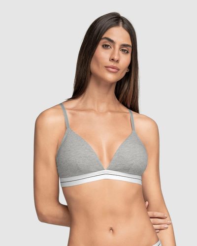 Marled Stretch Cotton Triangle Bra - Leonisa - Modalova