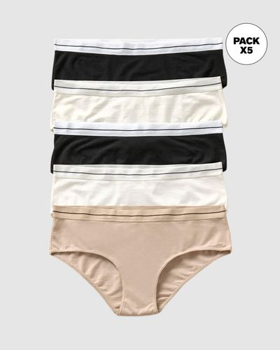 Pack Cotton Blend Hipster Knickers - Leonisa - Modalova