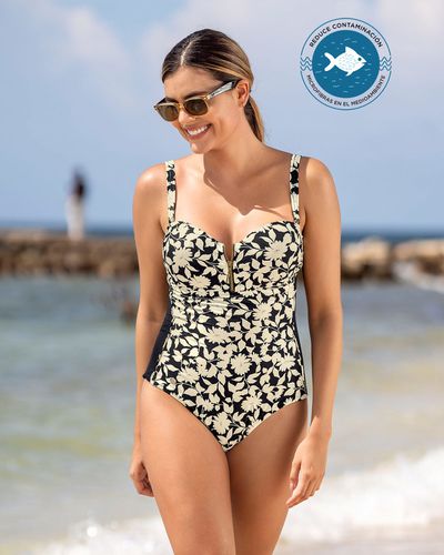 Eco-Friendly Strapless Slimming One-Piece Swimsuit - Leonisa - Modalova