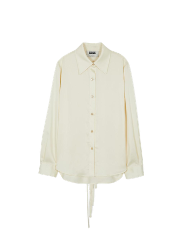 Uclli Ribbon Tie Shirt - Ivory - EENK - Modalova