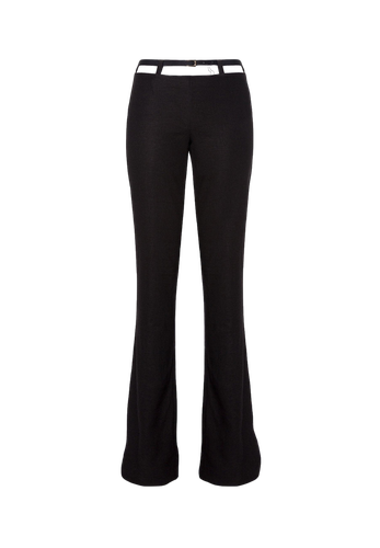 Alma Black Linen Flared Pants - DIVALO - Modalova