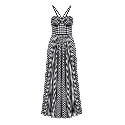 Elegant white and black vichy checkered dress - Lily Was Here - Modalova