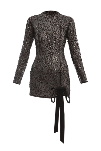 Black sequin embroidered mini dress - Compte Spain - Modalova