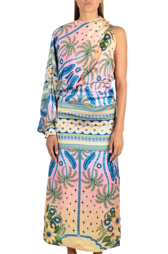 Lola One Shoulder Luxe Multi-Coloured Maxi dress - Oceanus Swimwear - Modalova