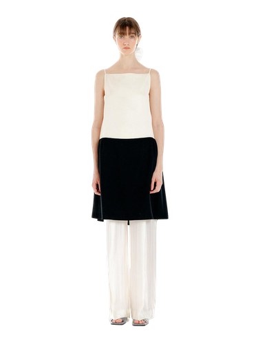 Udaisy Sleeveless Shirred Mini Dress - Ivory/black - EENK - Modalova
