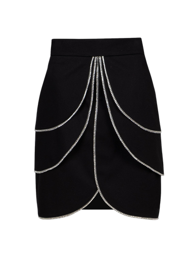 Black Rhinestone Skirt - F.ILKK - Modalova