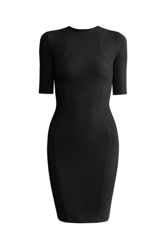 Short Sleeve Ribbed Dress - L’MOMO - Modalova