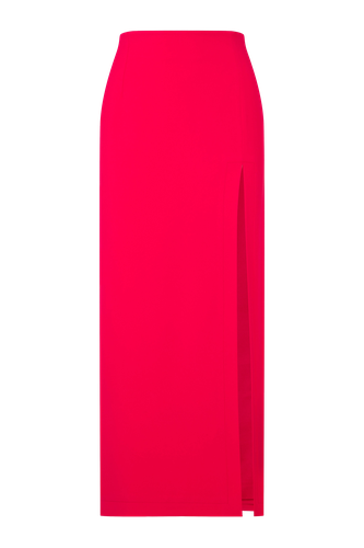 Lea Crepe Maxi Skirt in Paprika Red - Nazli Ceren - Modalova