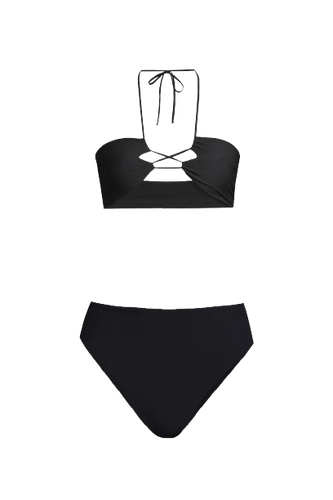Ola Bikini with High-Waisted Bottom in Black - Top - Sara Cristina - Modalova