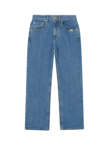 Ulit Back-slit Denim Pants - Denim Blue - EENK - Modalova