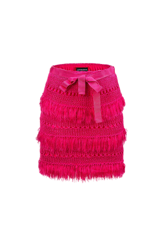 Purple Handmade Knit Skirt - ANDREEVA - Modalova