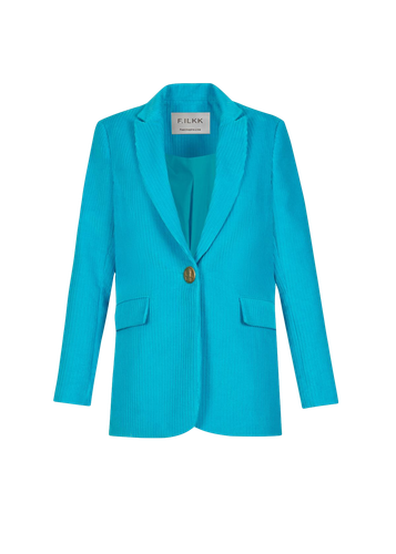 SCUBA BLUE CORDUROY BLAZER - F.ILKK - Modalova