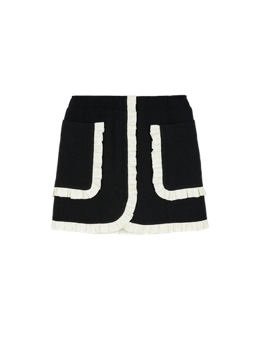 Uto Frilled Mini Skirt - Black/ivory - EENK - Modalova