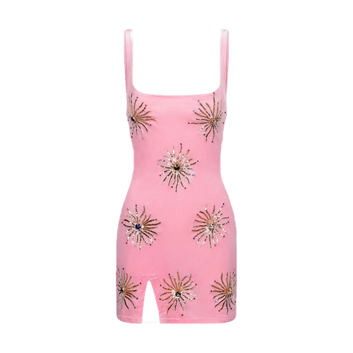 Callie Luxury Embellished Pink Party Dress - Oceanus Swimwear - Modalova