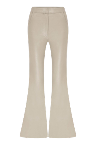 Tora Vegan Leather Flared Trousers - Nazli Ceren - Modalova