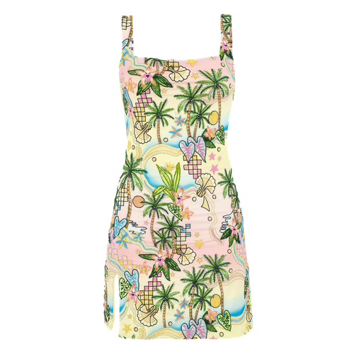 Carla La Palma Print Multi-Coloured Mini Dress - Oceanus Swimwear - Modalova