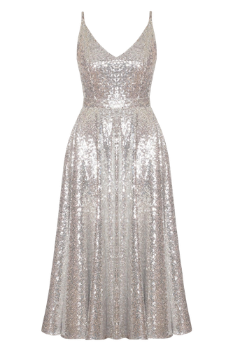 ADINA silver sequin midi dress - UNDRESS - Modalova