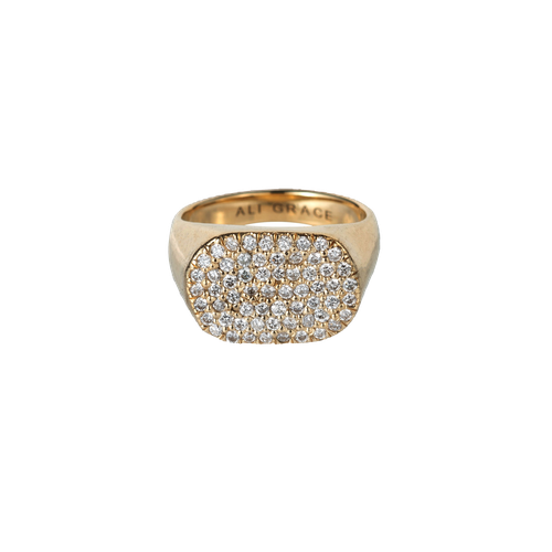 Pavé Diamond Signet Ring - Ali Grace Jewelry - Modalova