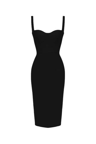 Tessa Crep Dress - Black - Gigii's - Modalova