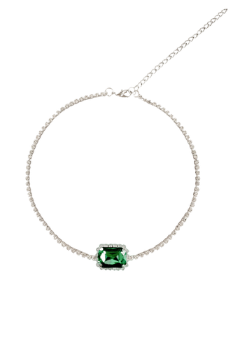 Luna Crystal Green Necklace - THE GALA - Modalova