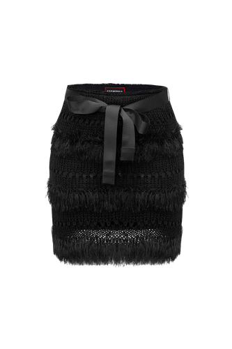 Black Handmade Knit Skirt - ANDREEVA - Modalova