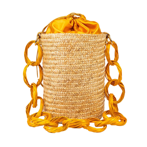 Gold Lemon Raffia Bucket - Ara Sunwear - Modalova