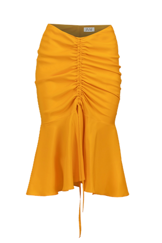 Ruched Silk Skirt in Tangerine - JAAF - Modalova