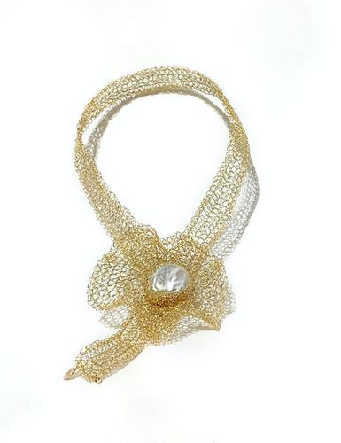 Flora 14k Gold-filled Freshwater Baroque Pearl Choker With Detachable Brooch - Carolina Wong - Modalova