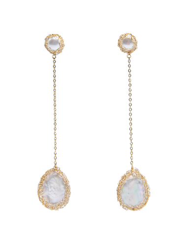 Angela 14k Gold-filled Freshwater Baroque Pearl Drop Earrings - Carolina Wong - Modalova