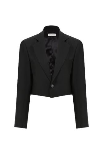 Siera Cropped Blazer In Black - Nazli Ceren - Modalova