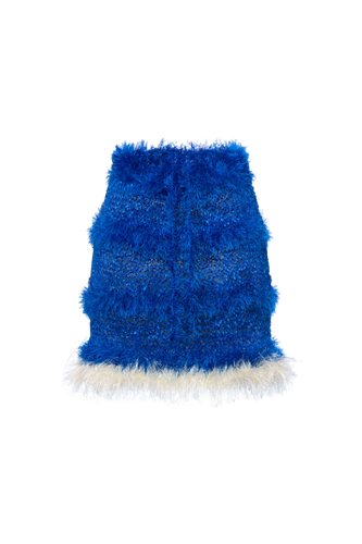 Royal Blue Handmade Knit Skirt - ANDREEVA - Modalova