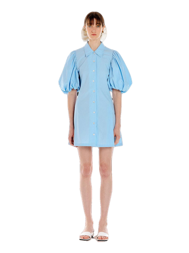 Umbria Mini Shirt Dress - Light Blue - EENK - Modalova