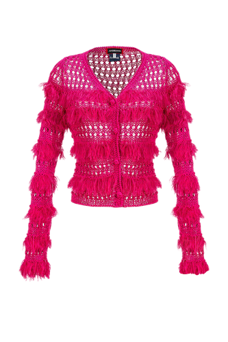 Purple Handmade Knit Sweater - ANDREEVA - Modalova