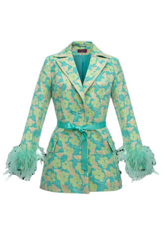 Mint Jacqueline Jacket №21 With Detachable Feather Cuffs - ANDREEVA - Modalova