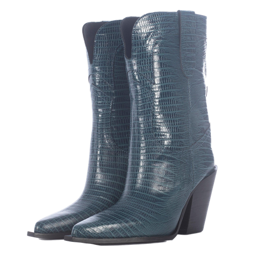 HELGA BLUE ANIMAL PRINT BOOTS - Toral - Modalova