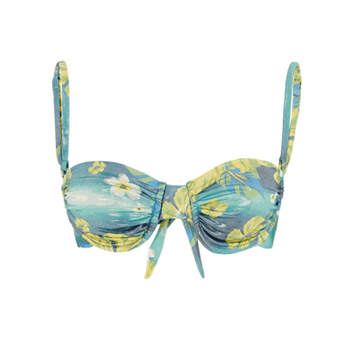 Cassia Blue Playful Print Bikini Top - Oceanus Swimwear - Modalova