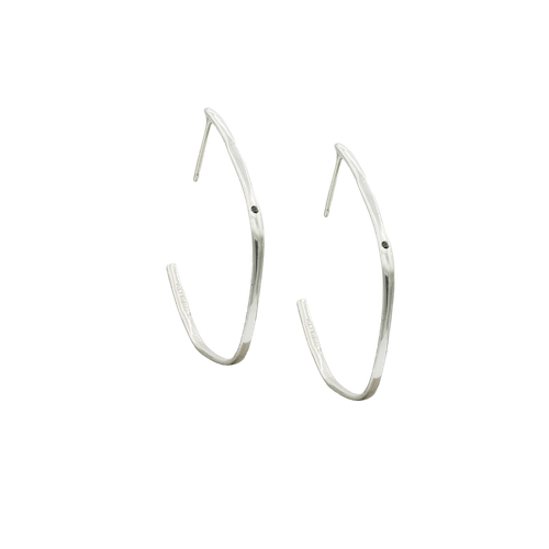 Sterling Silver & Black Diamond Hoops - Ali Grace Jewelry - Modalova
