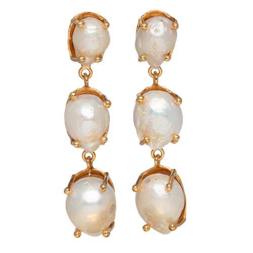 Sandrine Earrings Gold & Pearl - Christie Nicolaides - Modalova