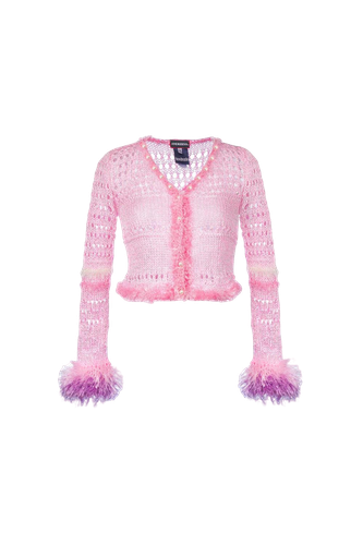 Baby Pink Handmade Knit Sweater - ANDREEVA - Modalova