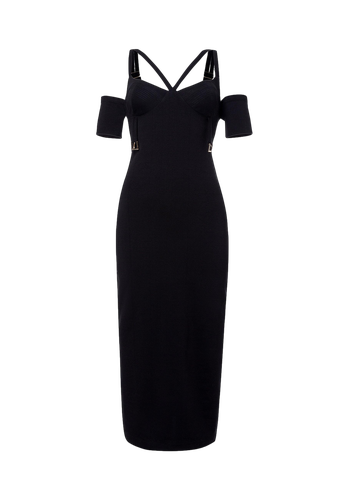 Yara Black Punto Dress - DIVALO - Modalova