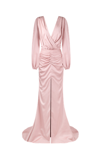 Fancy misty rose silk maxi evening dress - Milla - Modalova