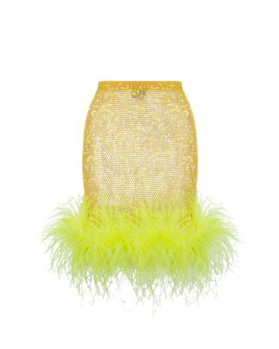 Yellow Feathers Skirt - Santa Brands - Modalova