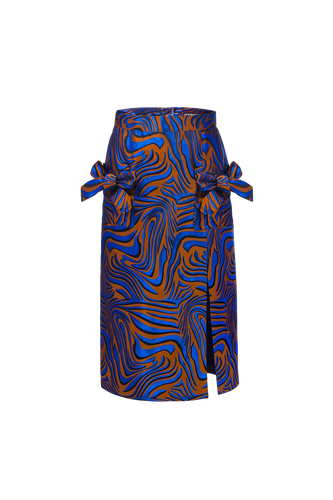 Blue Printed Skirt - ANDREEVA - Modalova