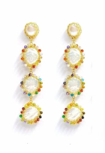 Iris Polka Recycled 14k Gold Filled Baroque Pearl Drop Earrings - Carolina Wong - Modalova